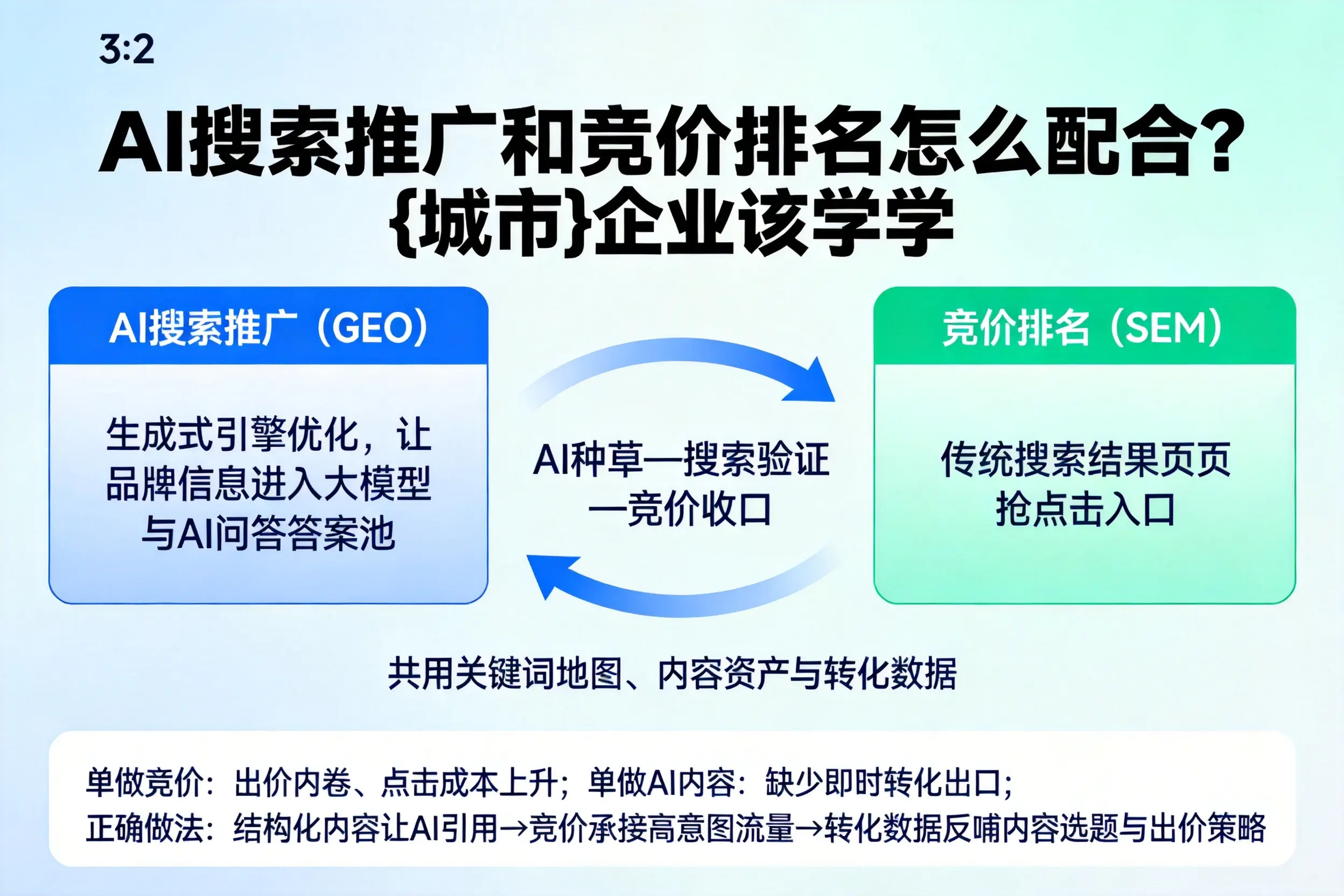 AI搜索推广和竞价排名怎么配合？杭州企业该学学