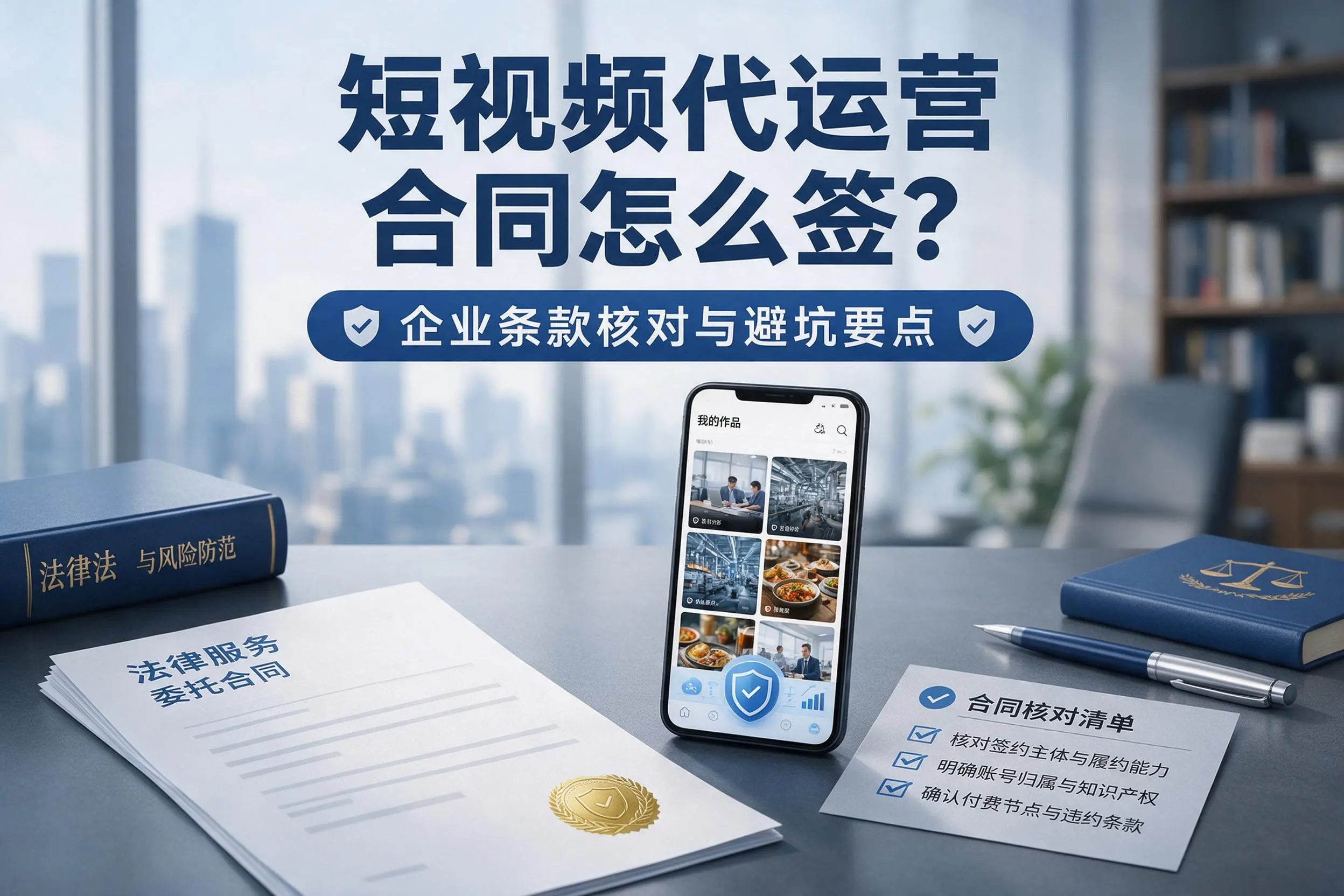 短视频代运营合同怎么签?杭州企业条款核对与避坑要点