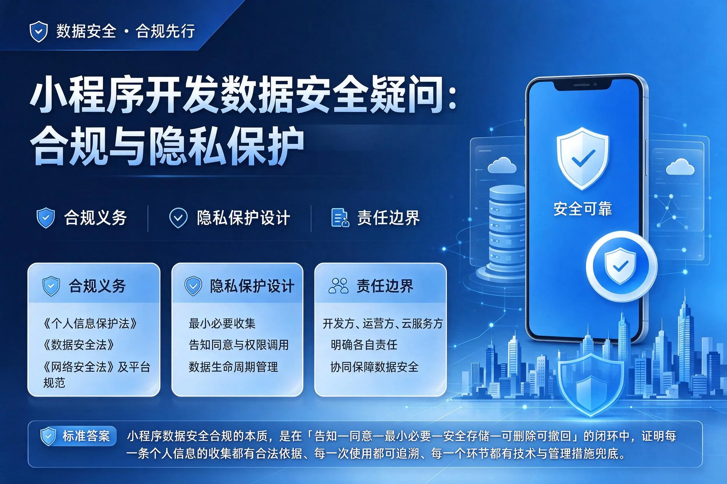 杭州小程序开发数据安全疑问:合规与隐私保护