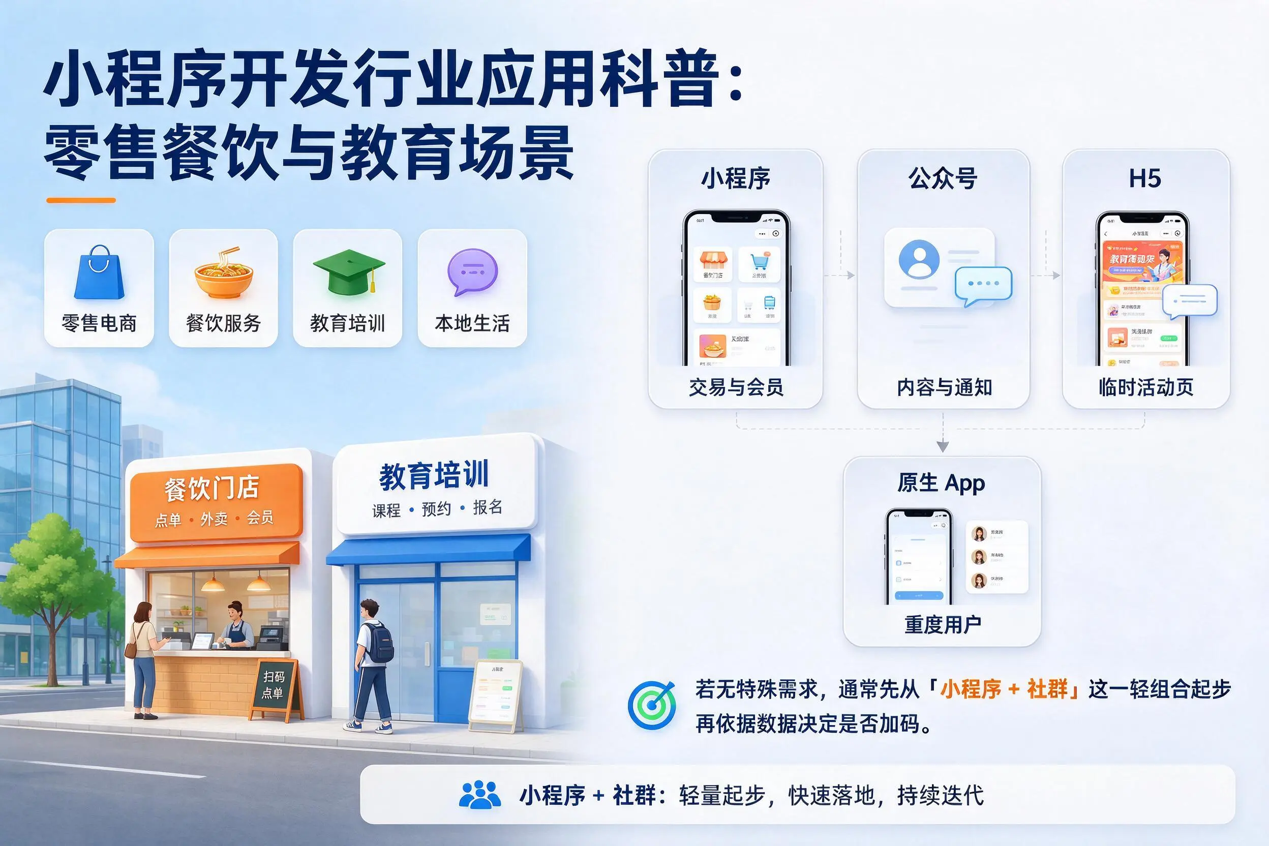 杭州小程序开发行业应用科普:零售餐饮与教育场景