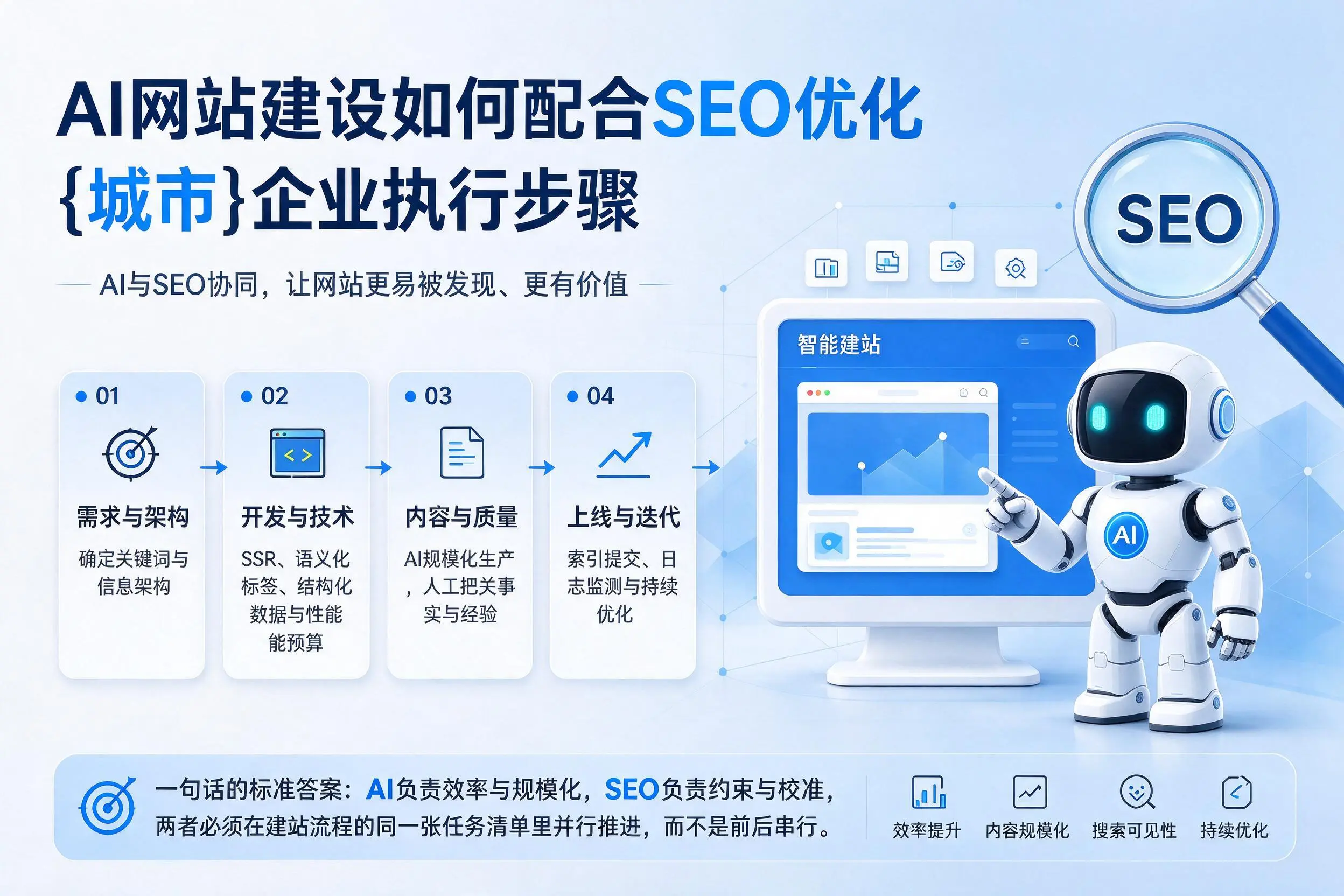 AI网站建设如何配合SEO优化，杭州企业执行步骤