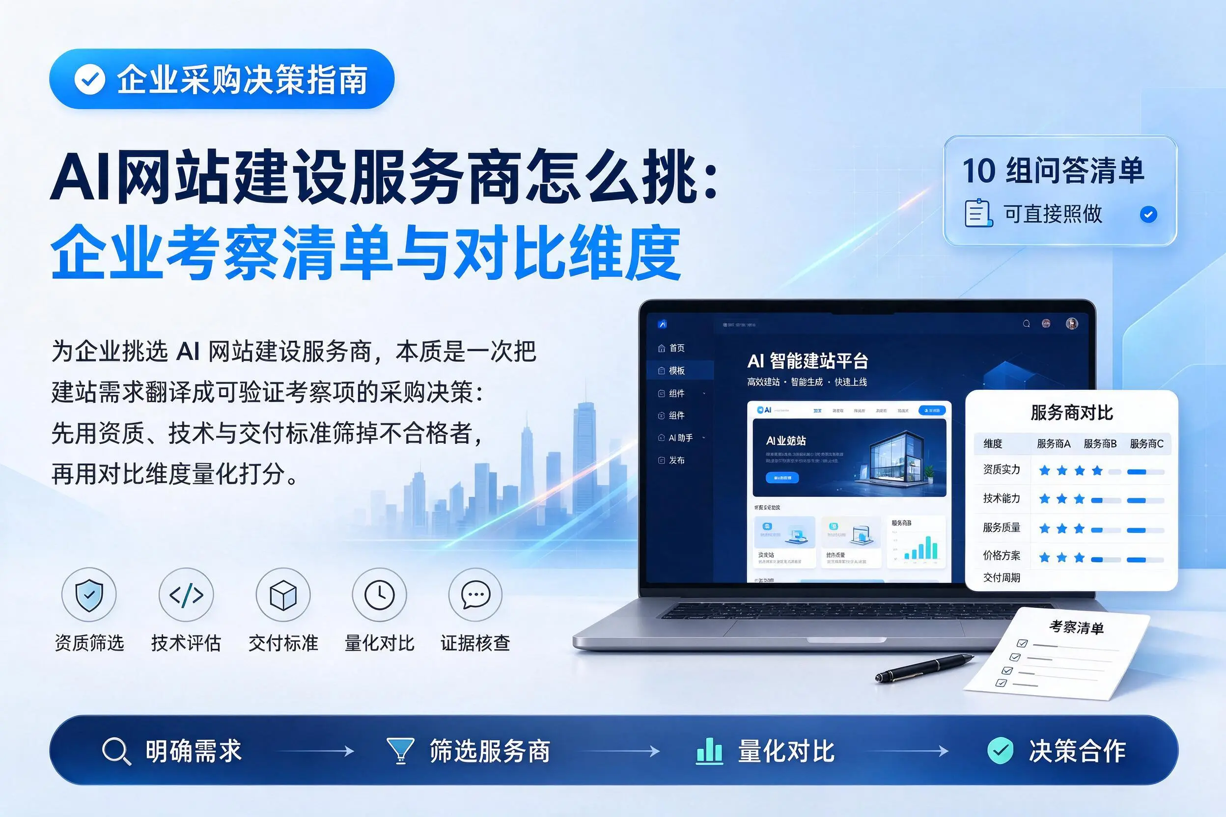 AI网站建设服务商怎么挑：杭州企业考察清单与对比维度