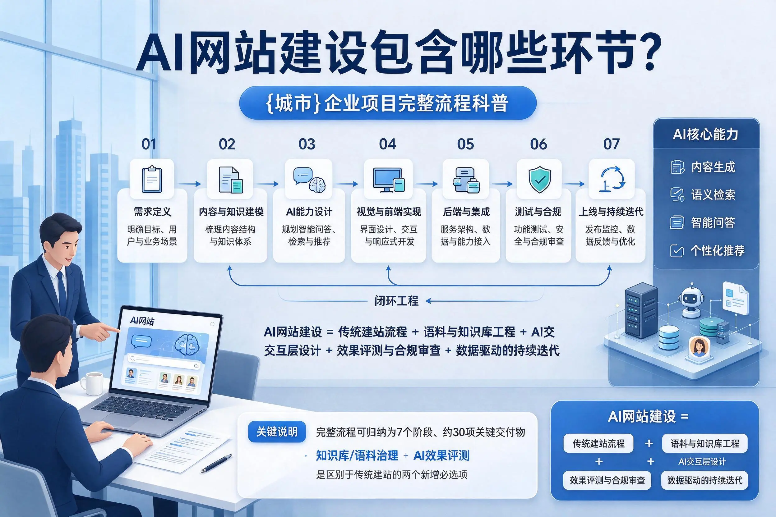 AI网站建设包含哪些环节?杭州企业项目完整流程科普