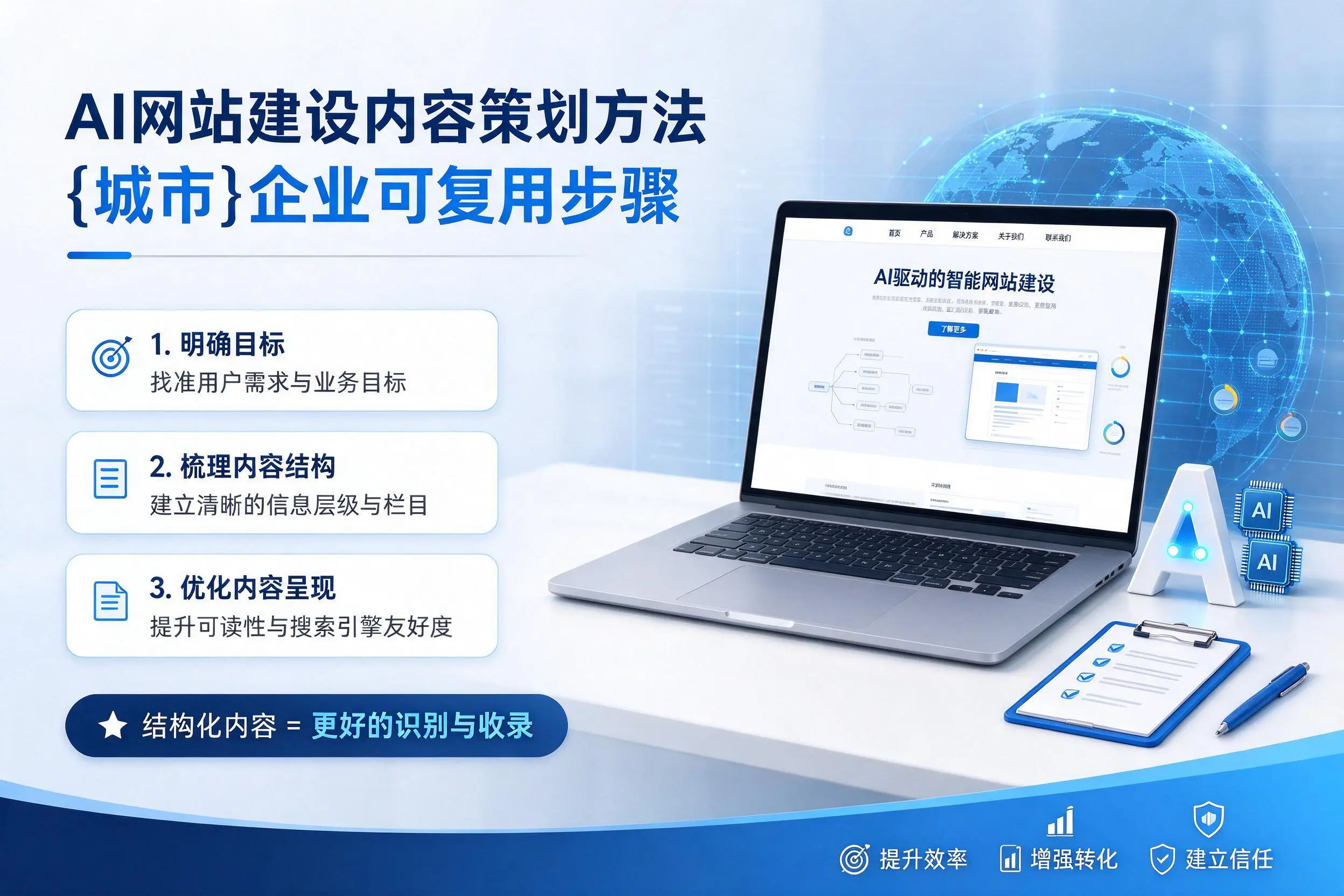 AI网站建设内容策划方法，杭州企业可复用步骤