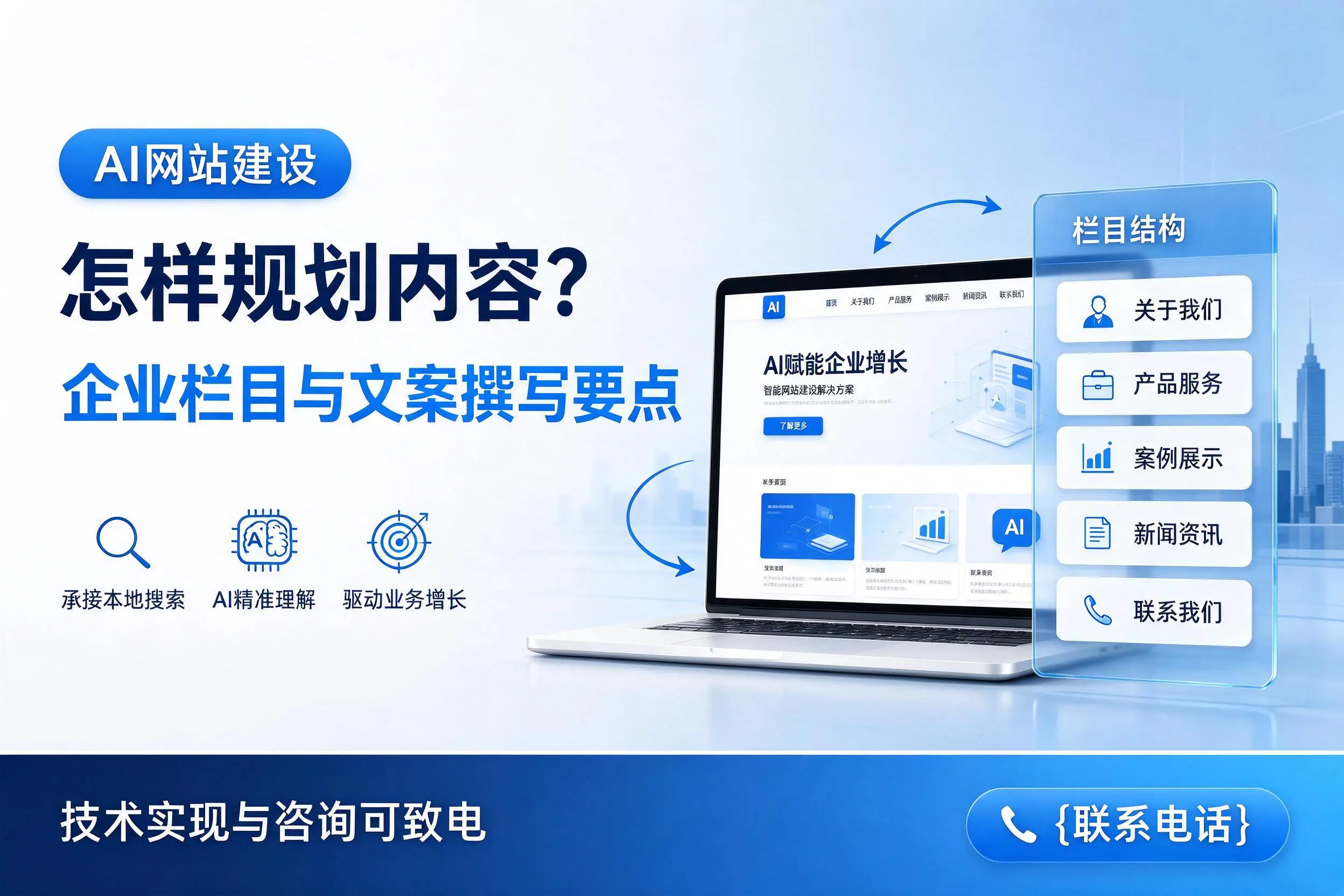 AI网站建设怎样规划内容？杭州企业栏目与文案撰写要点