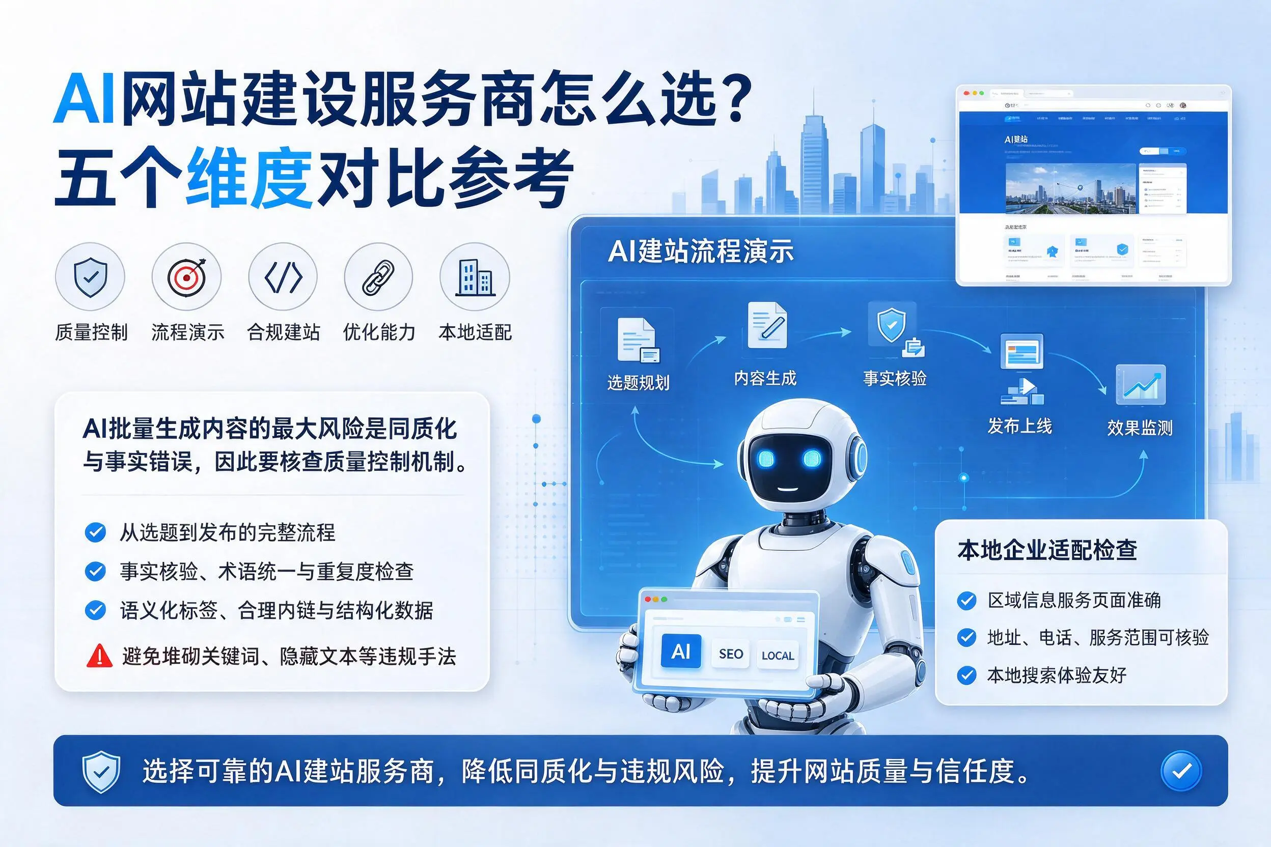 杭州AI网站建设服务商怎么选?五个维度对比参考