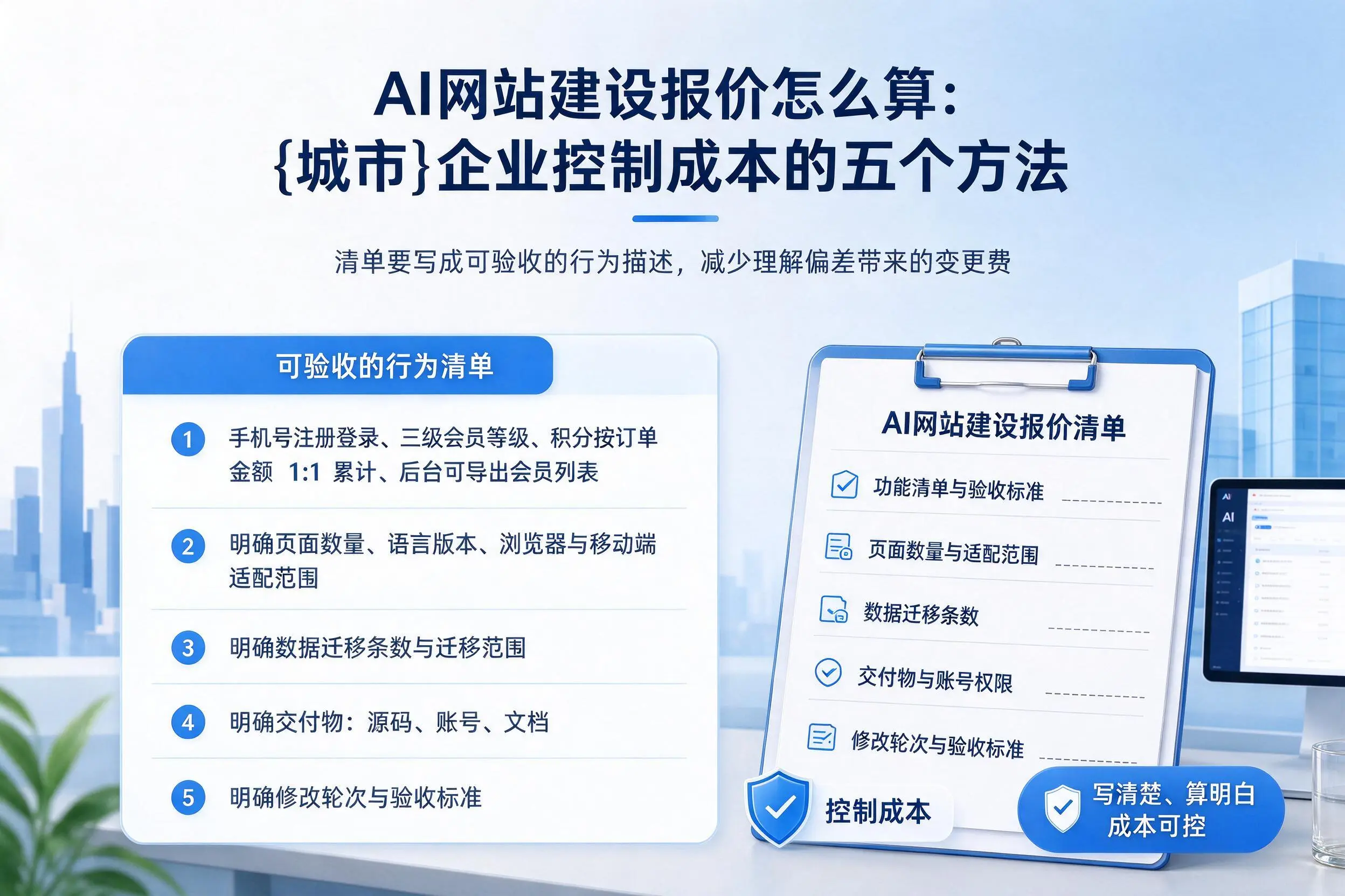 AI网站建设报价怎么算：杭州企业控制成本的五个方法